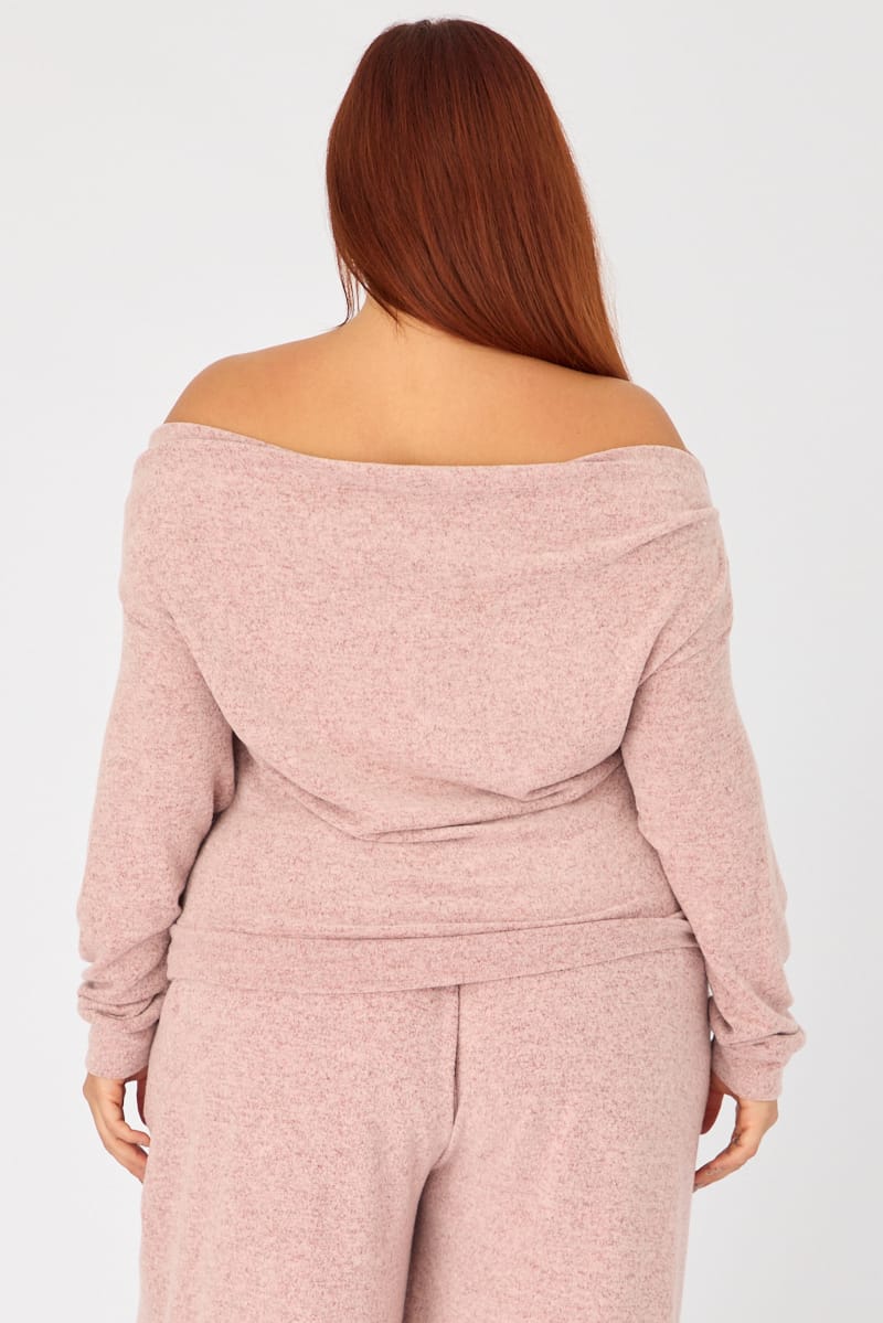 Pink Off Shoulder Top Long Sleeve for YouandAll Fashion