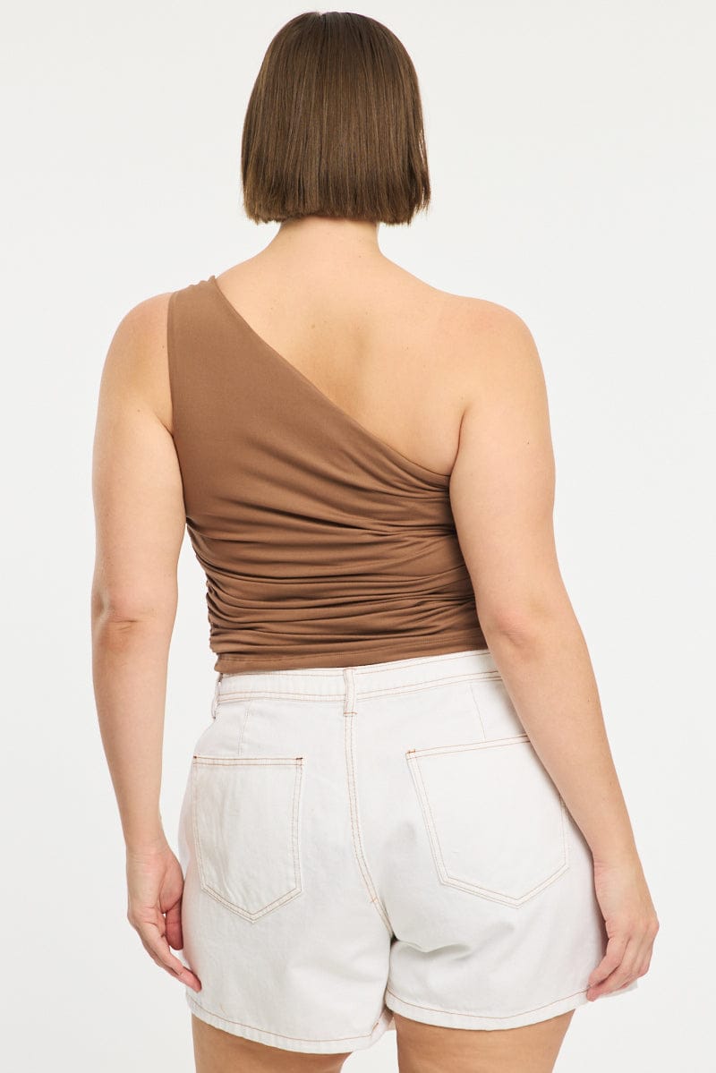 Brown One Shoulder Top for YouandAll Fashion