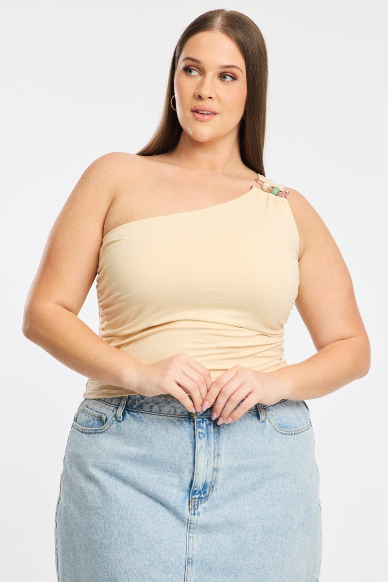 Yellow One Shoulder Top for YouandAll Fashion