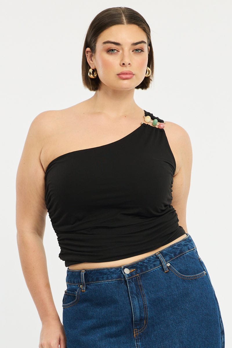 Black One Shoulder Top for YouandAll Fashion