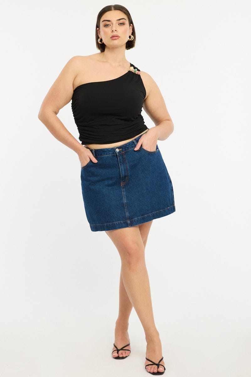 Black One Shoulder Top for YouandAll Fashion