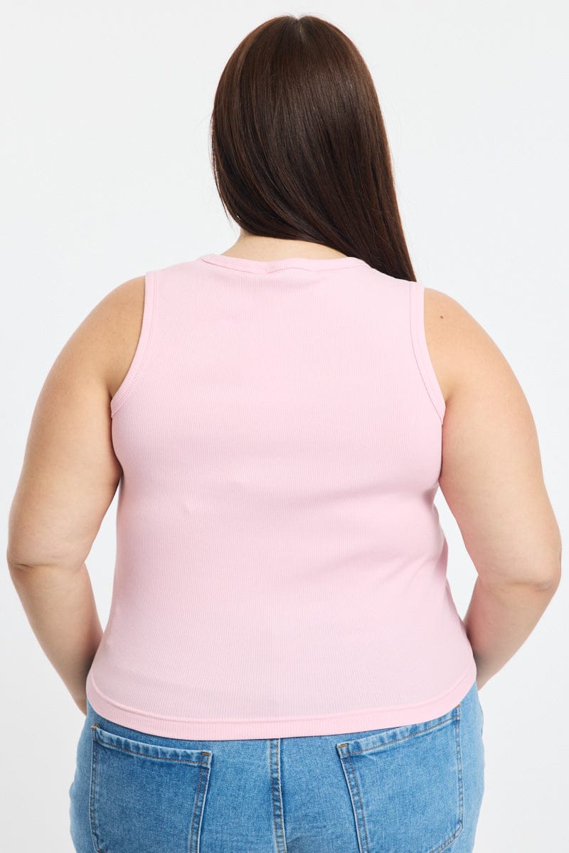 Pink Rib Top Sleeveless for YouandAll Fashion