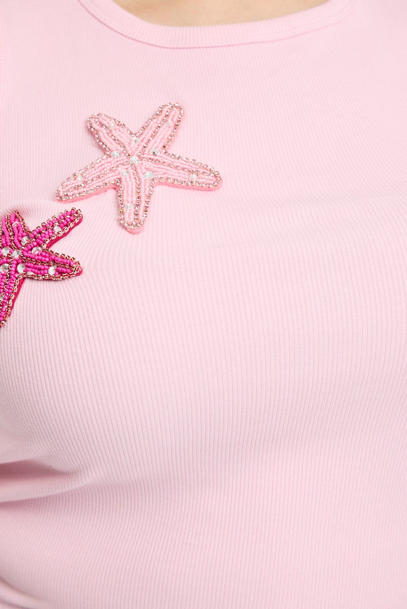 Pink Rib Top Sleeveless for YouandAll Fashion