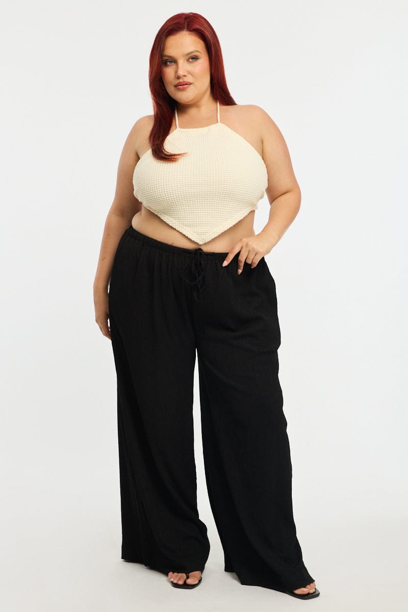 White Scarf Top Sleeveless Textured for YouandAll Fashion