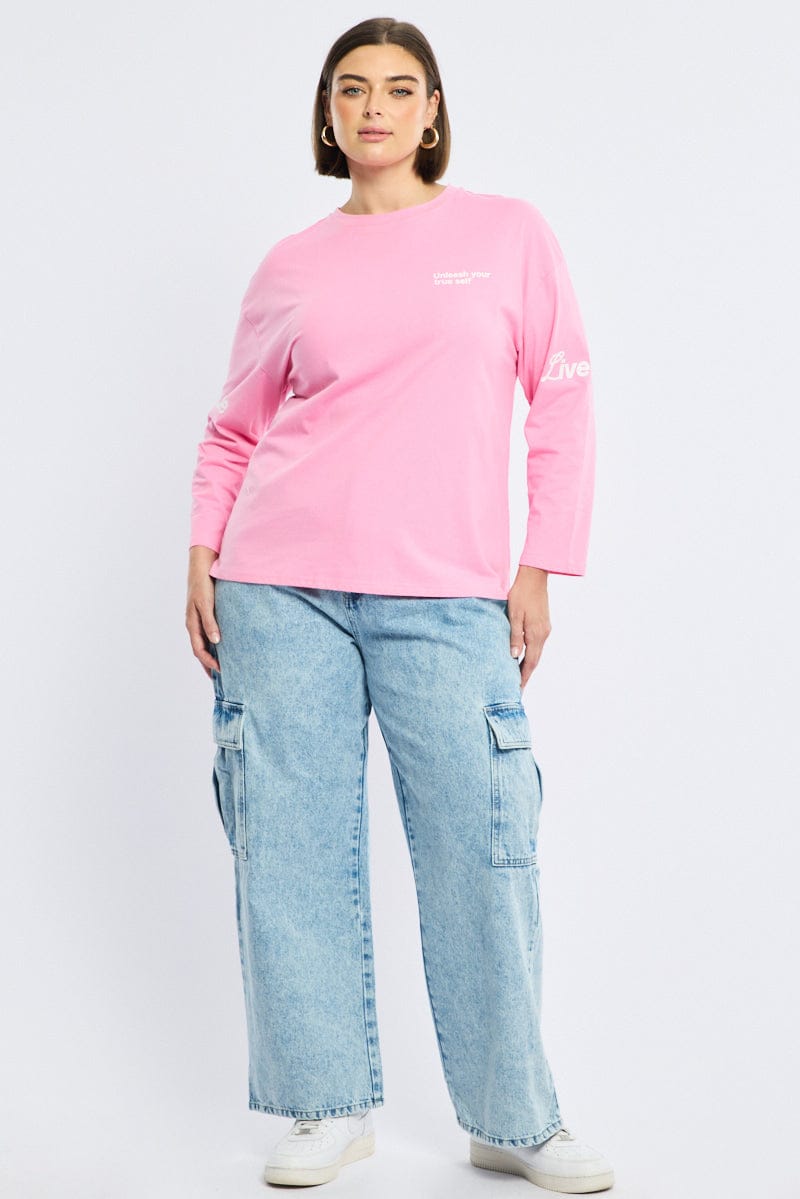 Pink Long Sleeve Top for YouandAll Fashion