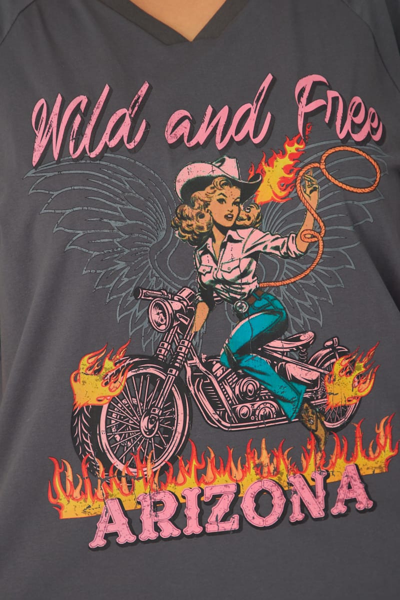 Grey Wild And Free Tee Short Sleeve for YouandAll Fashion