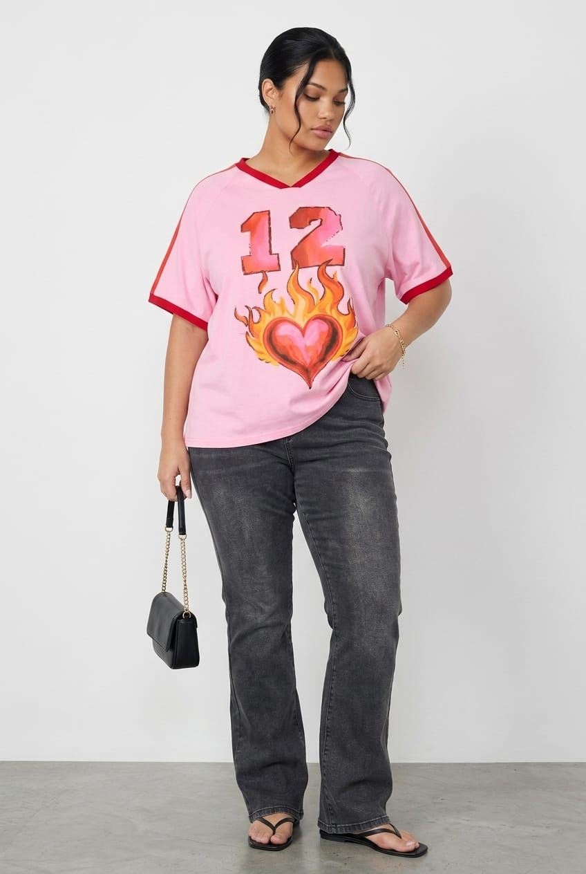 Pink Oversized Tee Short Sleeve for YouandAll Fashion