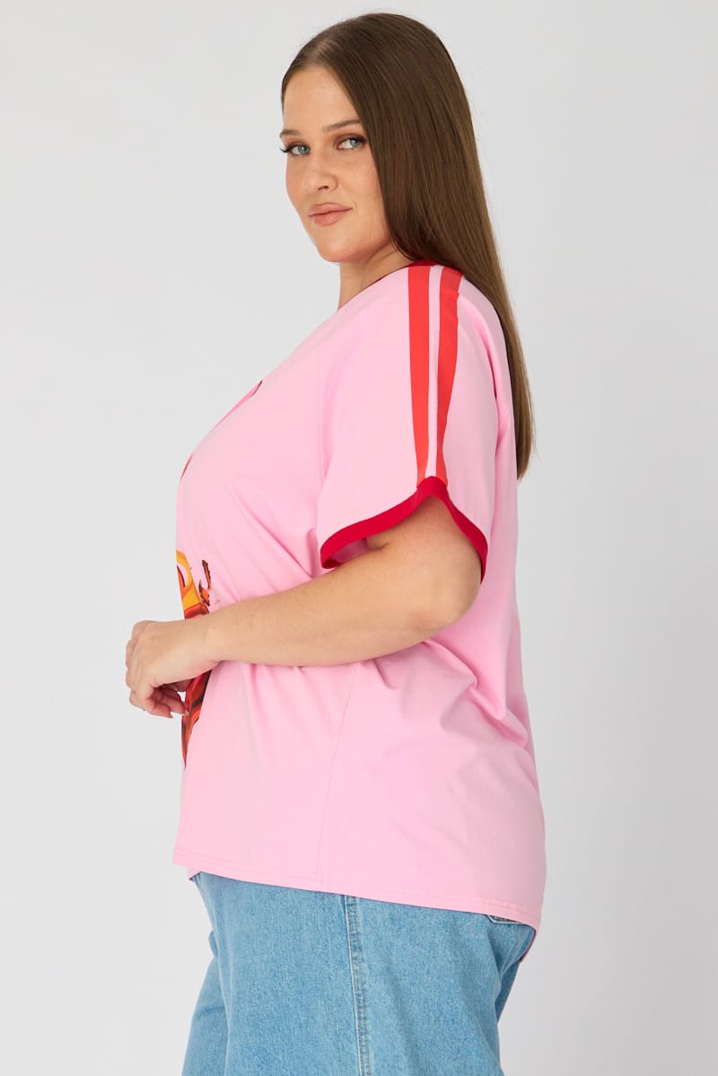 Pink Oversized Tee Short Sleeve for YouandAll Fashion
