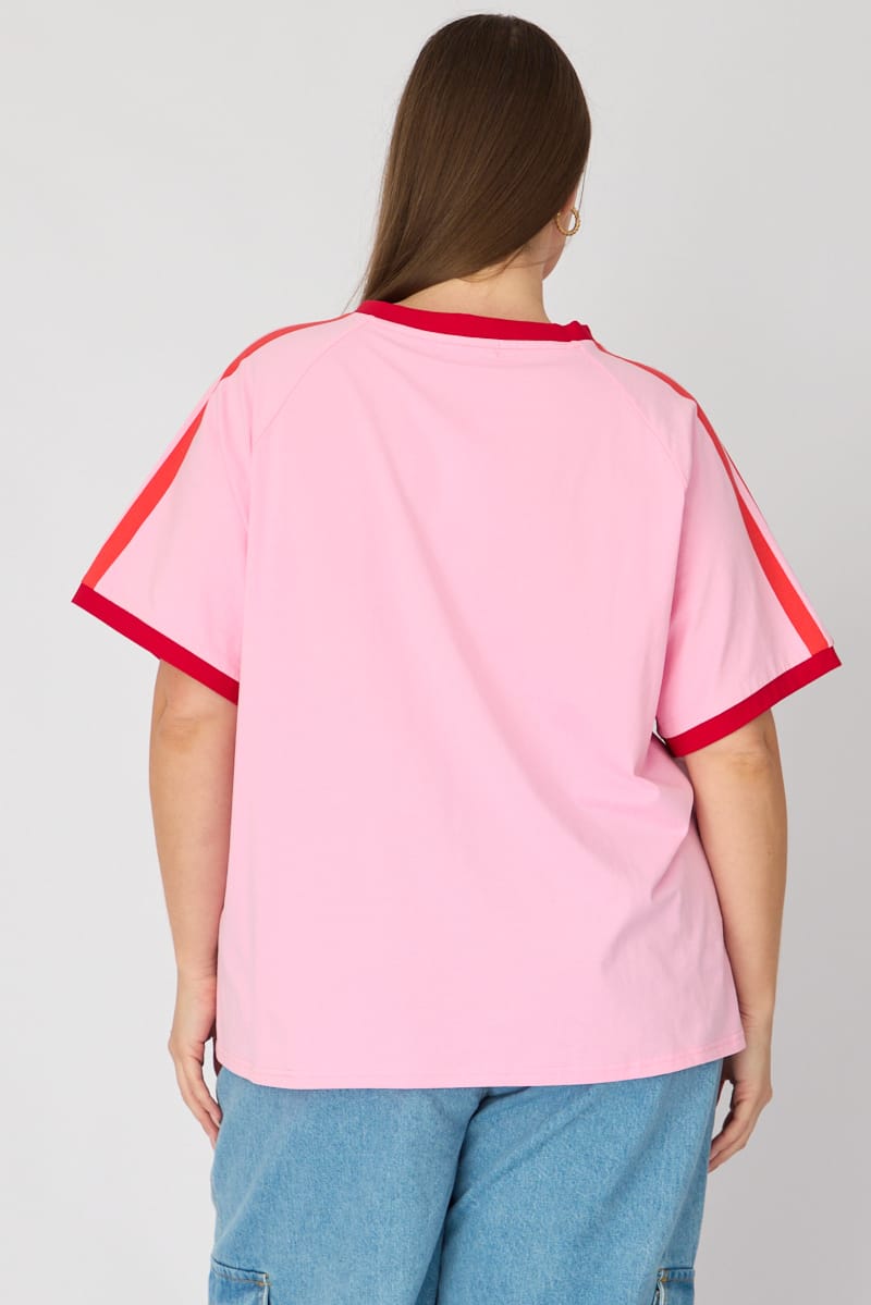 Pink Oversized Tee Short Sleeve for YouandAll Fashion