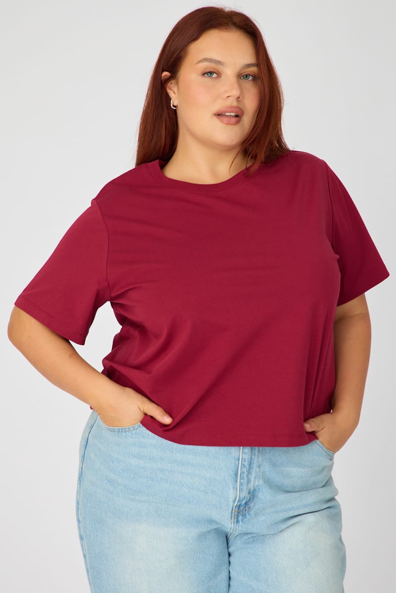 Red T-shirt Short Sleeve Slim Fit for YouandAll Fashion