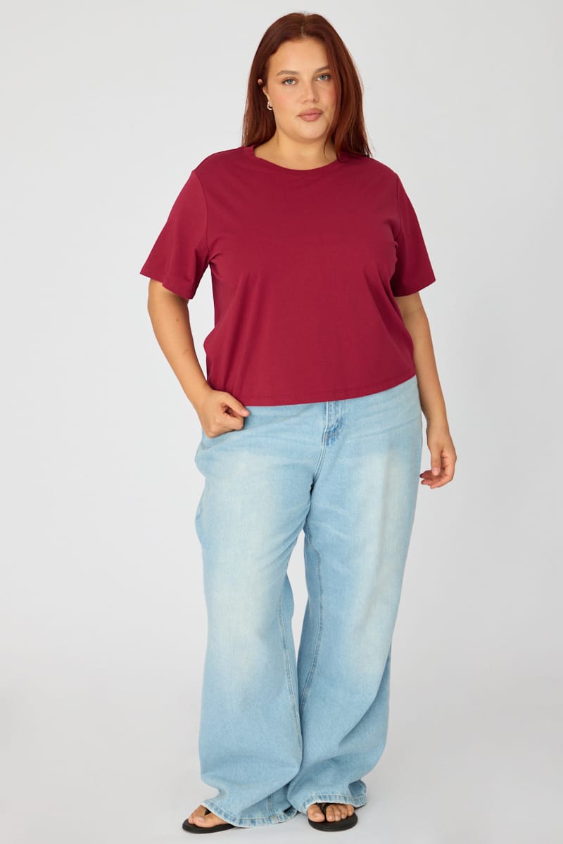 Red T-shirt Short Sleeve Slim Fit for YouandAll Fashion