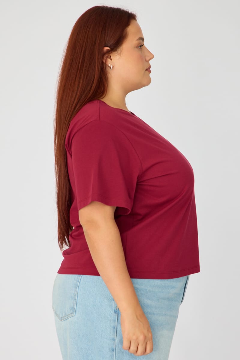 Red T-shirt Short Sleeve Slim Fit for YouandAll Fashion