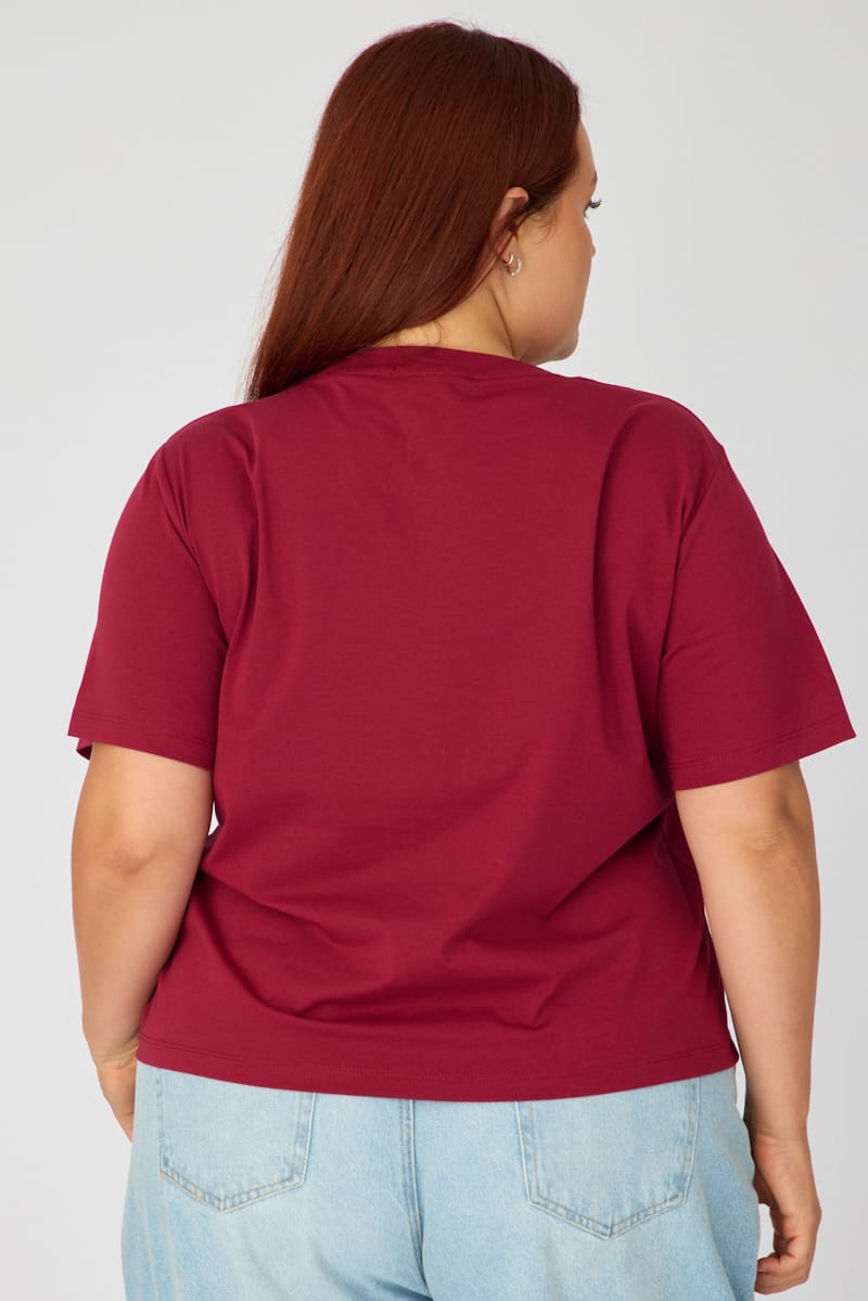 Red T-shirt Short Sleeve Slim Fit for YouandAll Fashion