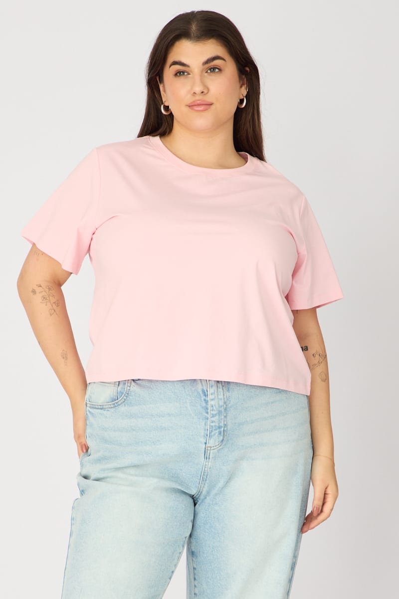 Pink T-shirt Short Sleeve Slim Fit for YouandAll Fashion