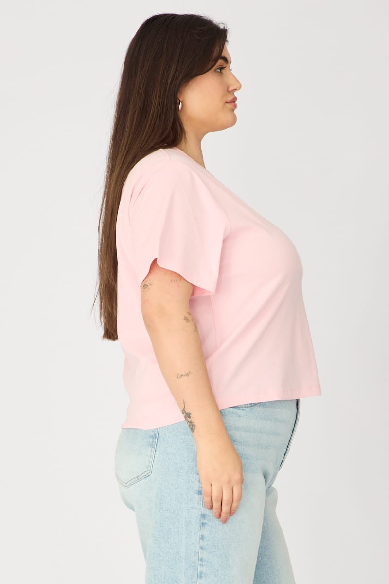 Pink T-shirt Short Sleeve Slim Fit for YouandAll Fashion