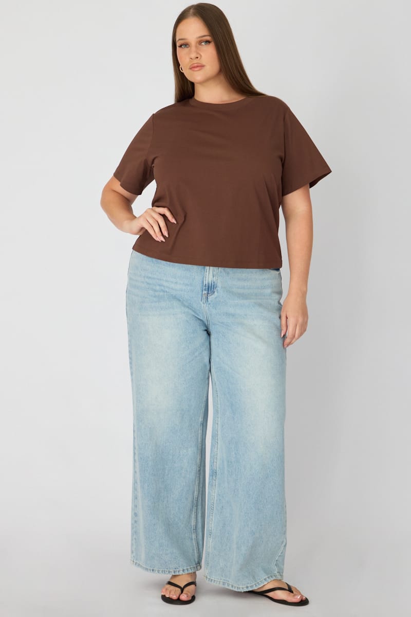 Brown T-shirt Short Sleeve Slim Fit for YouandAll Fashion