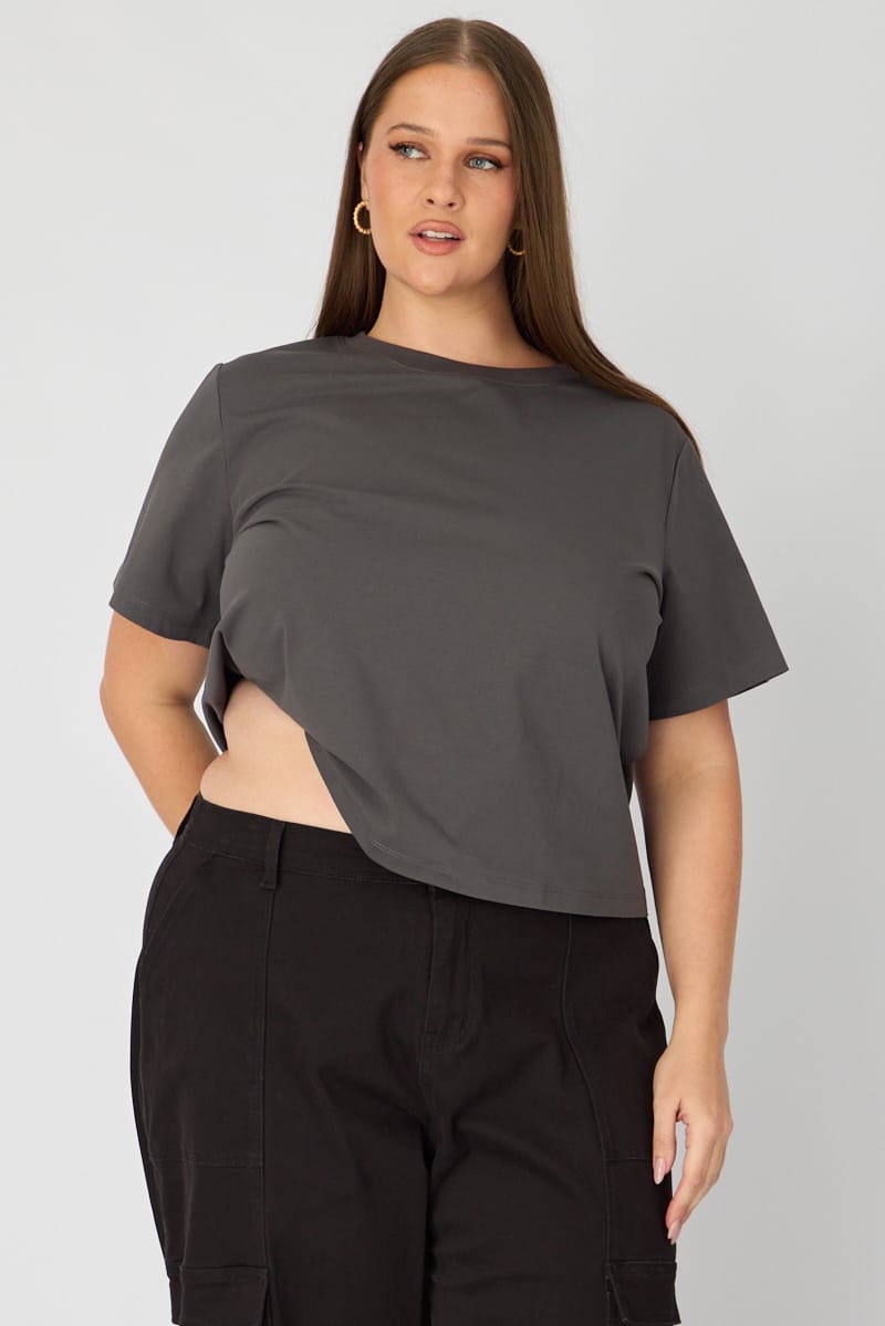 Grey T-shirt Short Sleeve Slim Fit for YouandAll Fashion