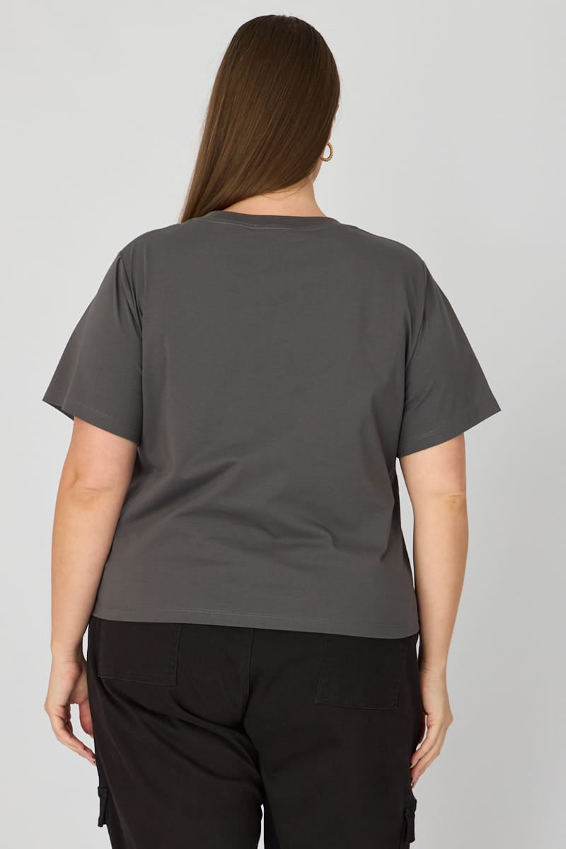 Grey T-shirt Short Sleeve Slim Fit for YouandAll Fashion