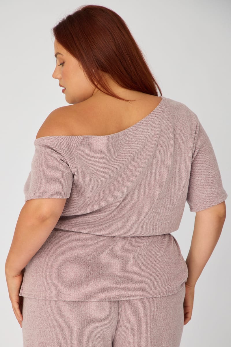Red One Shoulder Top Short Sleeve Tie Waist for YouandAll Fashion