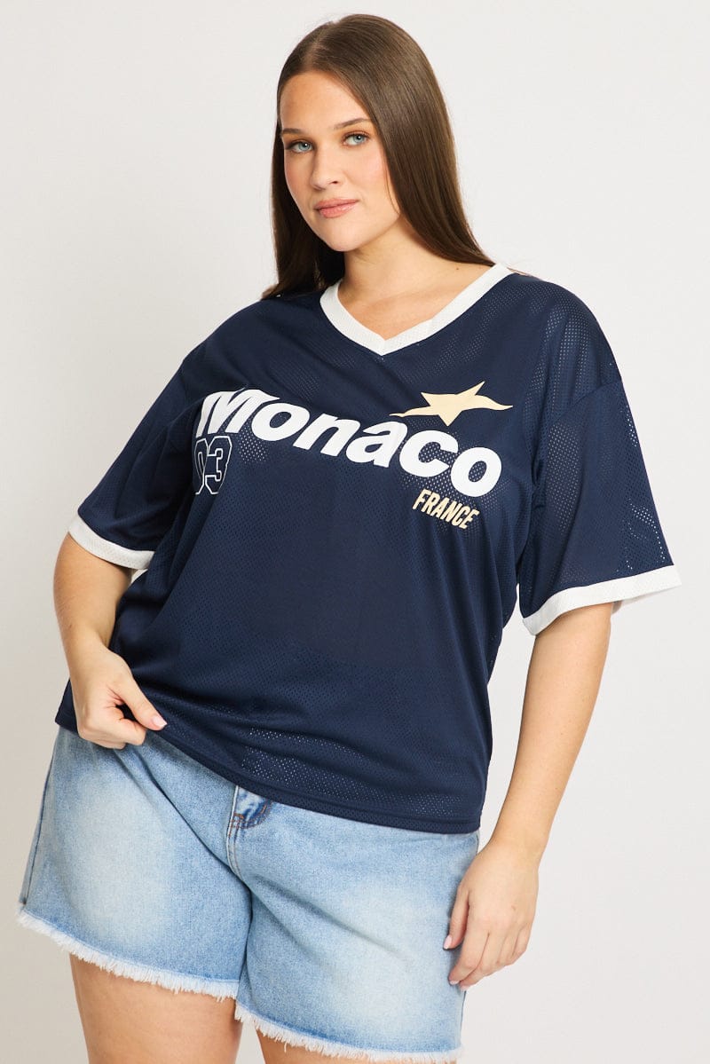 Blue Monaco Sport Tee Short Sleeve for YouandAll Fashion