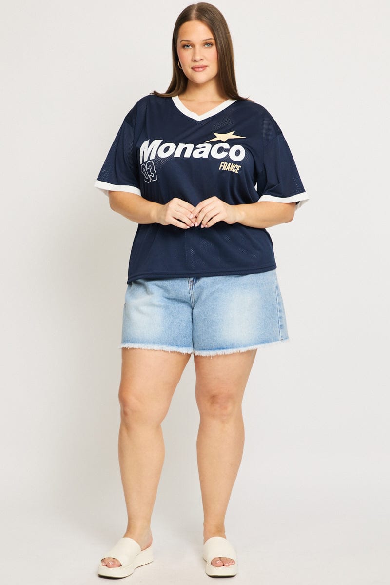 Blue Monaco Sport Tee Short Sleeve for YouandAll Fashion