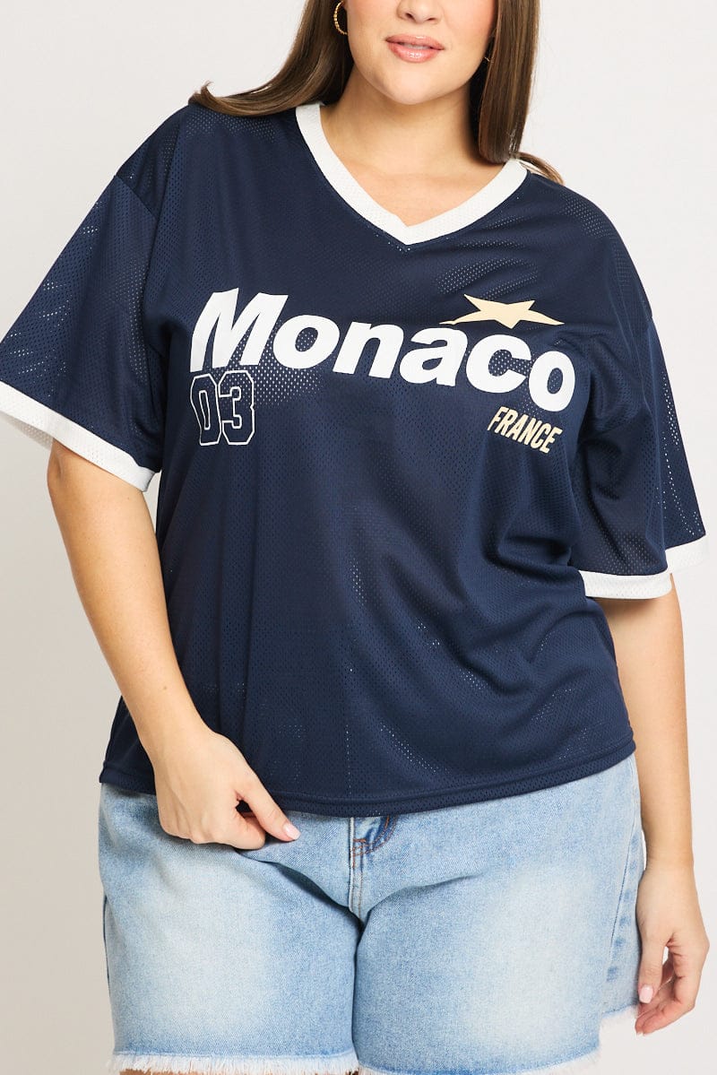 Blue Monaco Sport Tee Short Sleeve for YouandAll Fashion
