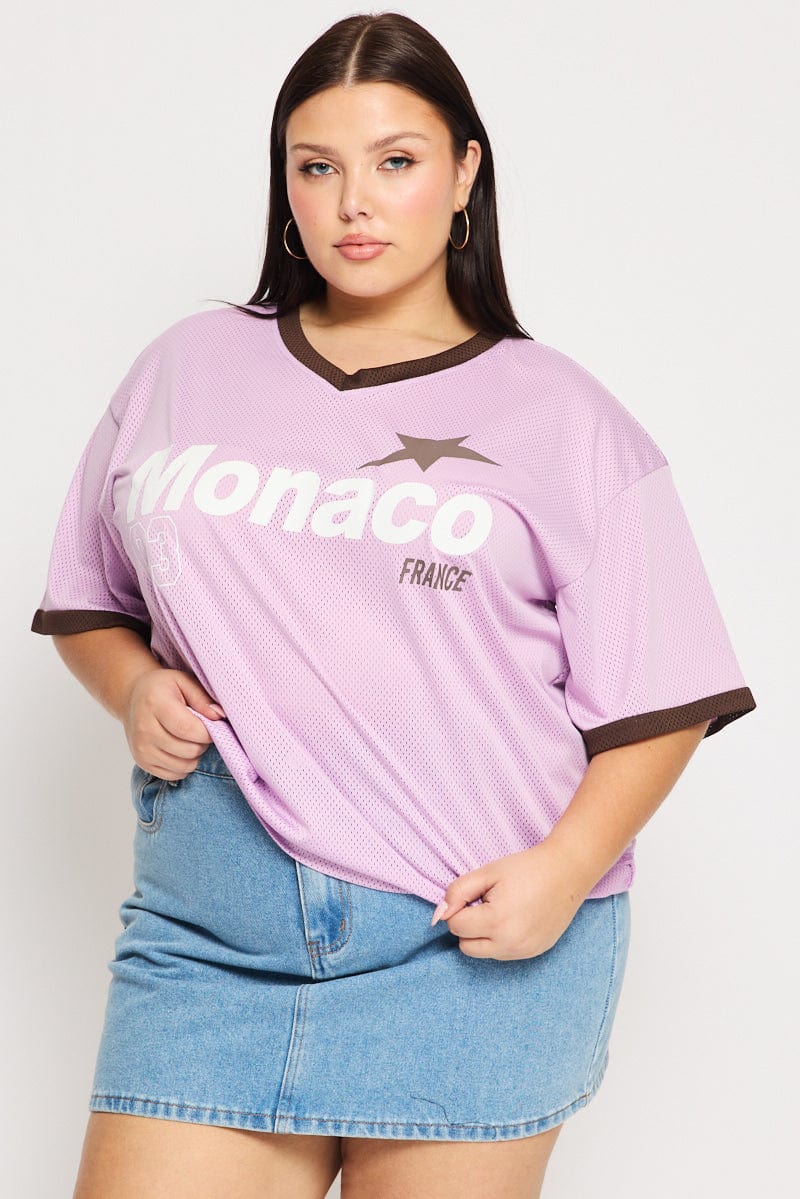 Purple Monaco Sport Tee Short Sleeve for YouandAll Fashion