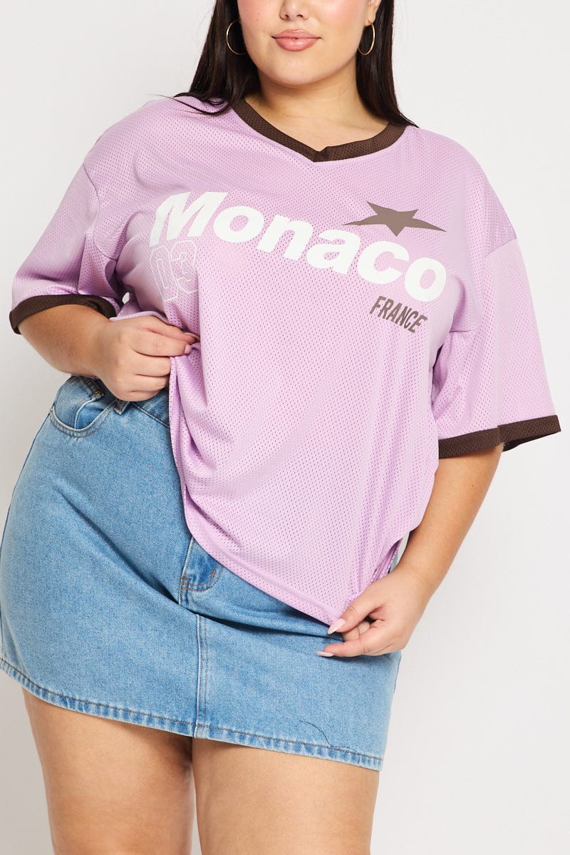 Purple Monaco Sport Tee Short Sleeve for YouandAll Fashion