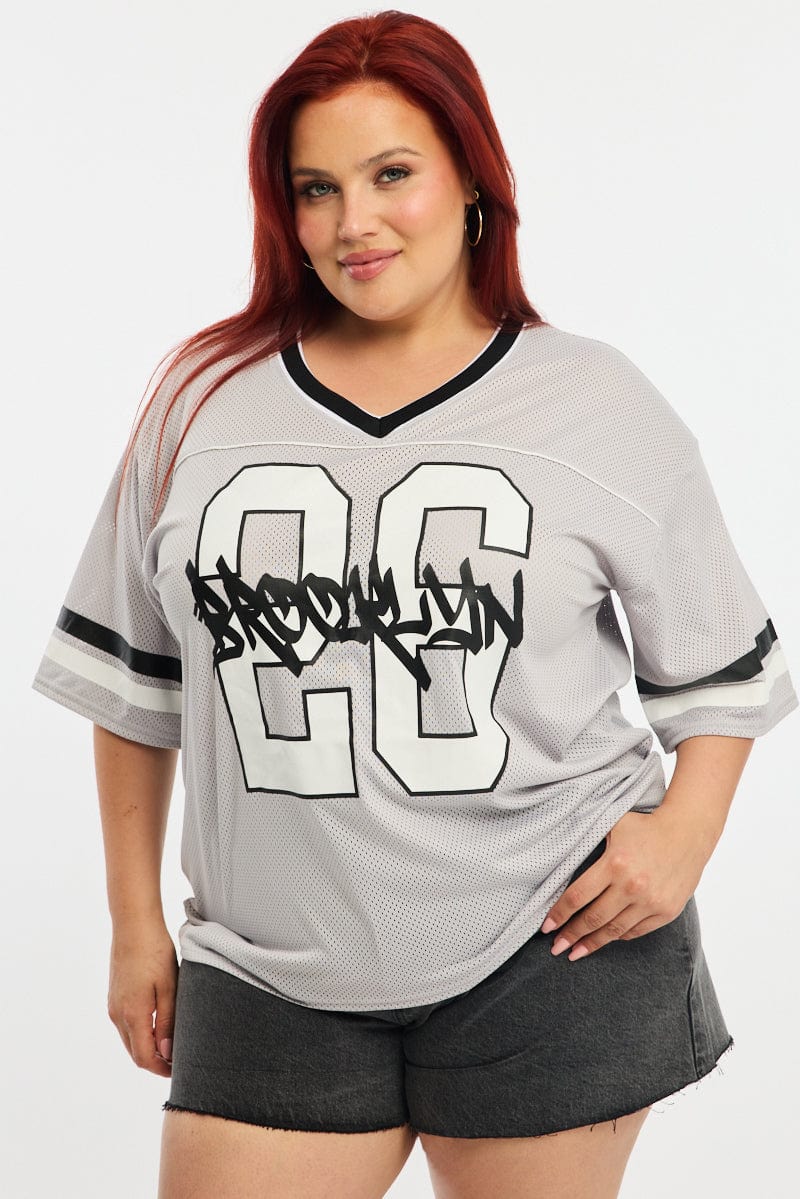 Grey Sport Tee Short Sleeve for YouandAll Fashion