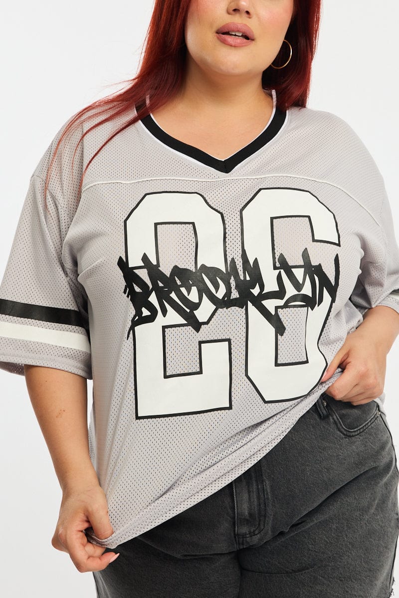 Grey Sport Tee Short Sleeve for YouandAll Fashion