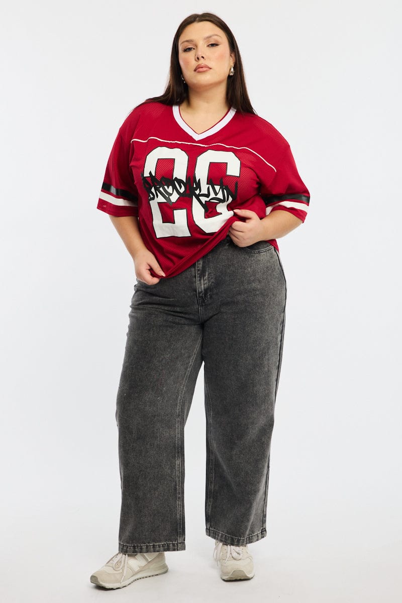 Red Sport Tee Short Sleeve for YouandAll Fashion