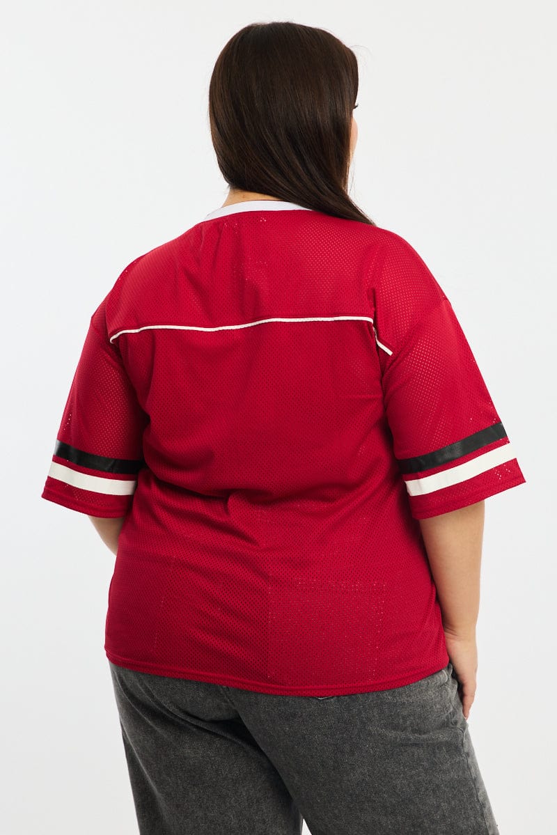 Red Sport Tee Short Sleeve for YouandAll Fashion