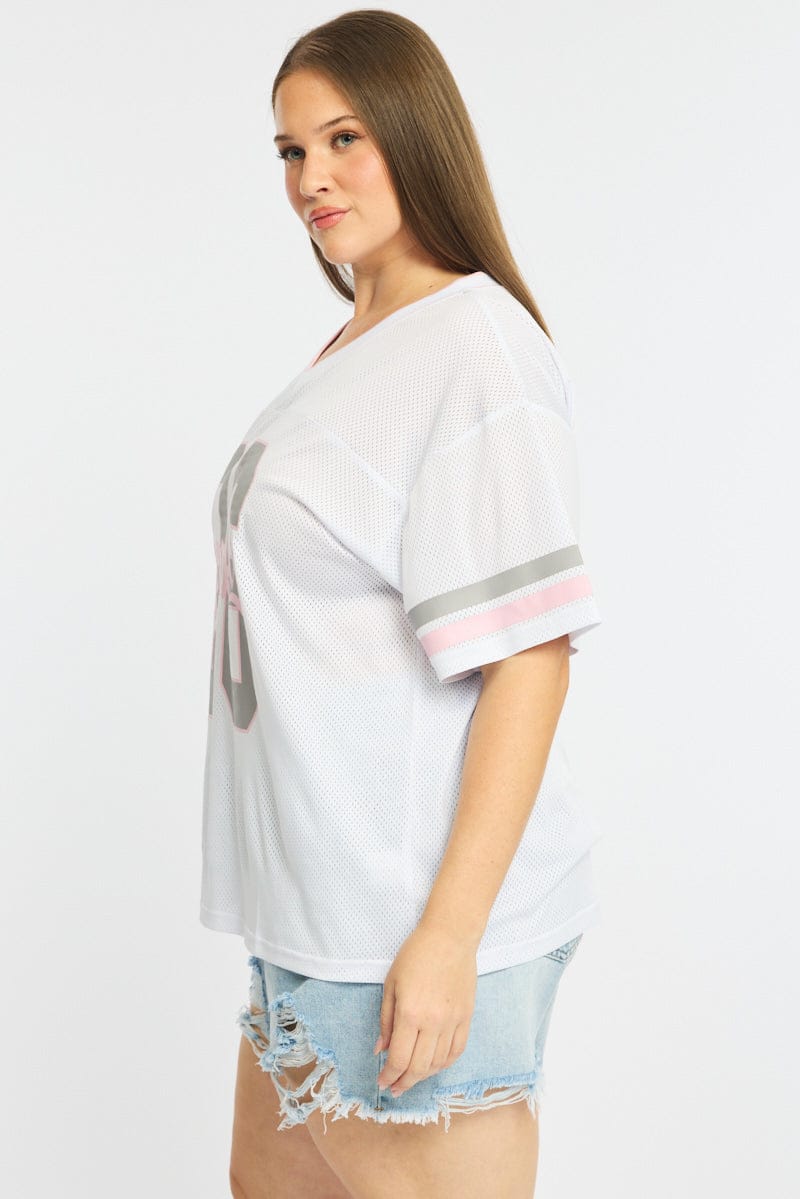 White Sport Tee Short Sleeve for YouandAll Fashion