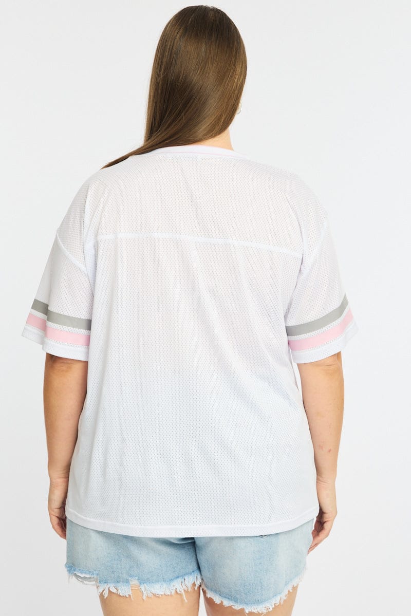 White Sport Tee Short Sleeve for YouandAll Fashion