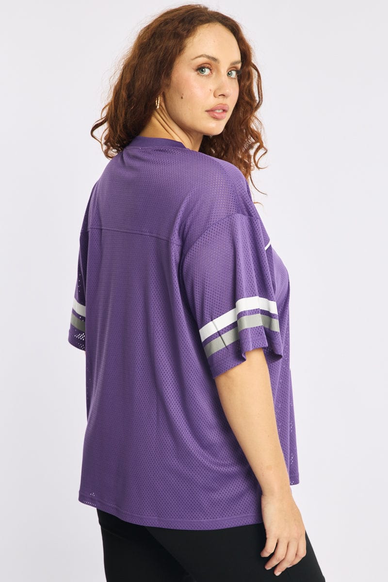 Purple Sport Tee Short Sleeve for YouandAll Fashion