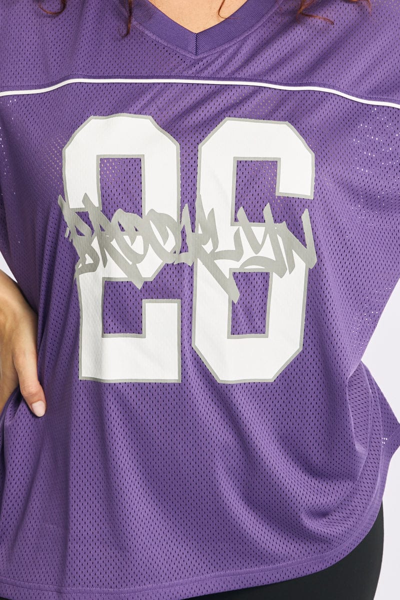 Purple Sport Tee Short Sleeve for YouandAll Fashion