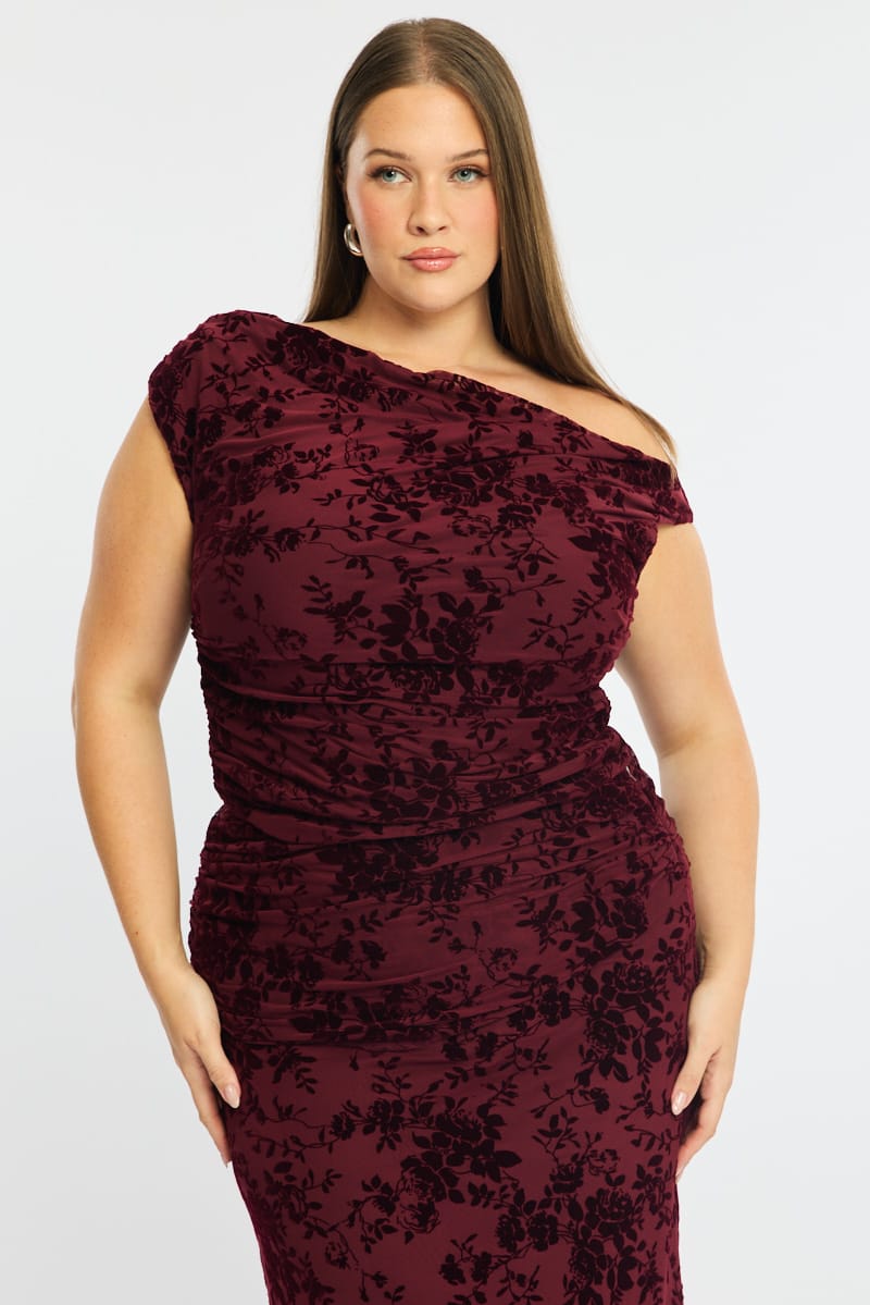 Red Floral Off Shoulder Top Sleeveless Mesh for YouandAll Fashion