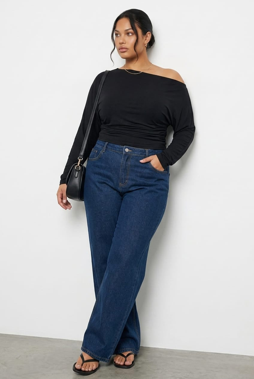 Black Batwing Top Long Sleeve
