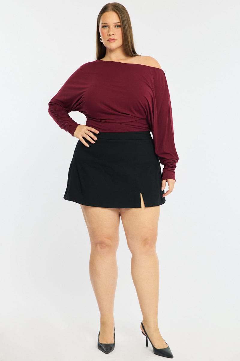 Red Batwing Top Long Sleeve for YouandAll Fashion