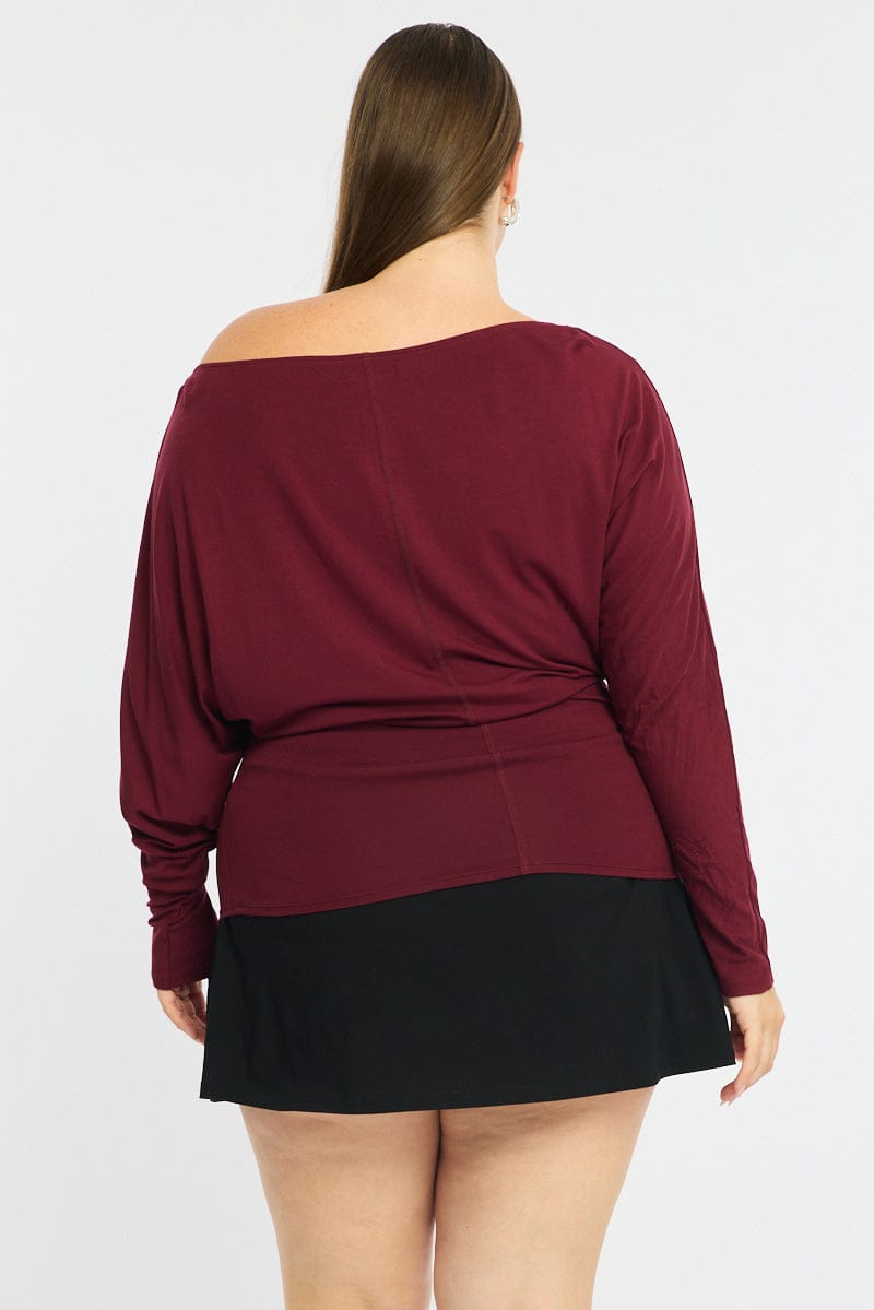Red Batwing Top Long Sleeve for YouandAll Fashion