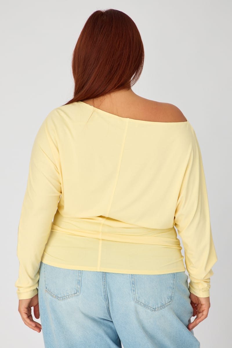 Yellow Batwing Top Long Sleeve for YouandAll Fashion