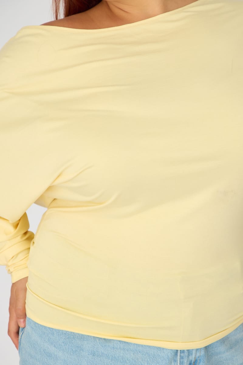 Yellow Batwing Top Long Sleeve for YouandAll Fashion