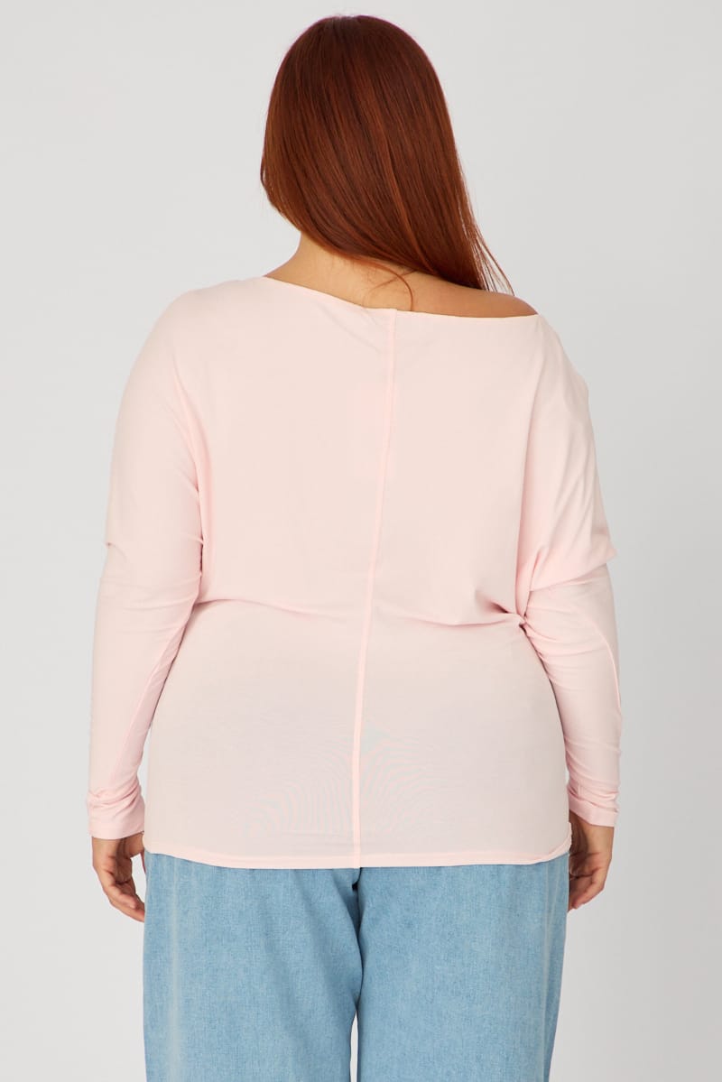 Pink Batwing Top Long Sleeve for YouandAll Fashion
