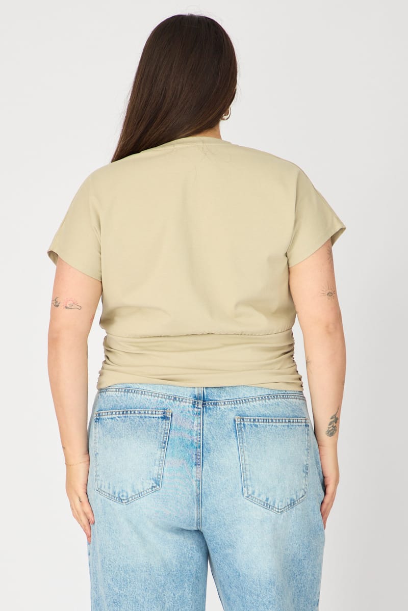 Green Boat Neck Short Sleeve Top for YouandAll Fashion