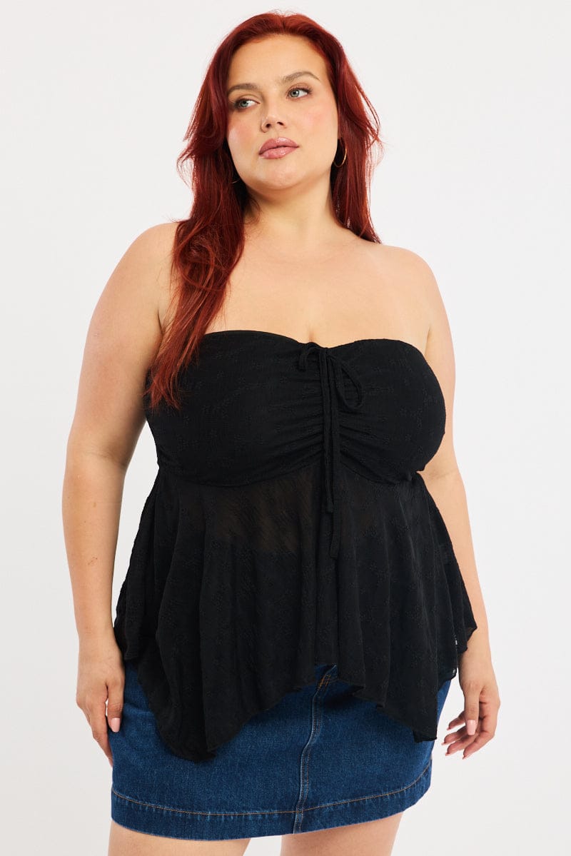 Black Lace Bandeau Top for YouandAll Fashion