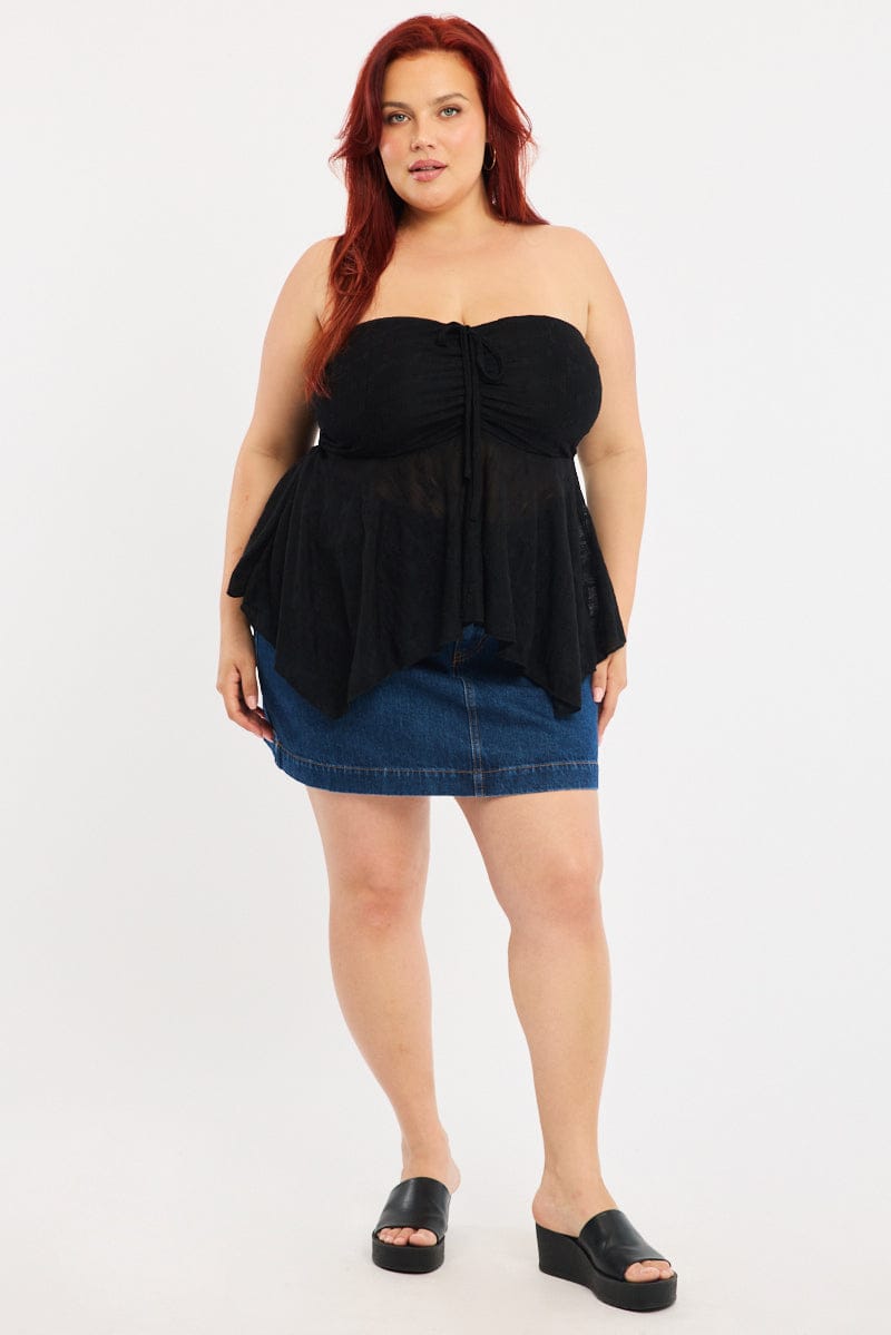 Black Lace Bandeau Top for YouandAll Fashion