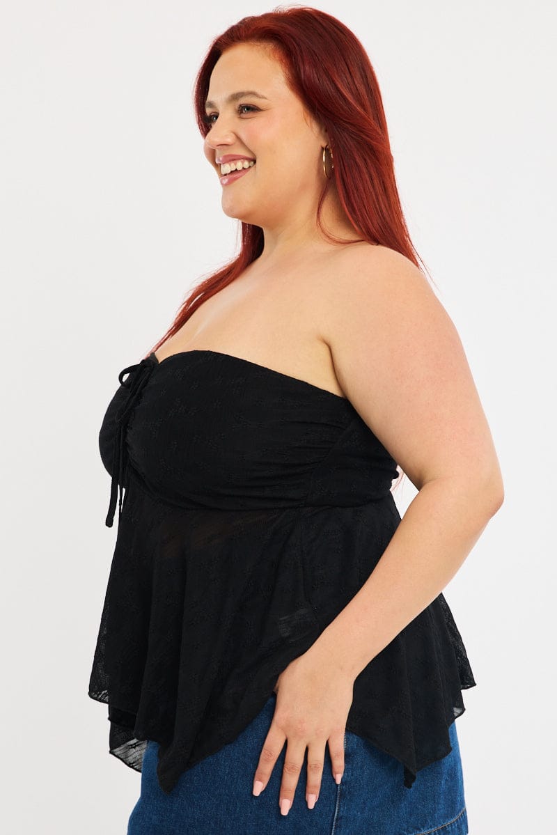 Black Lace Bandeau Top for YouandAll Fashion