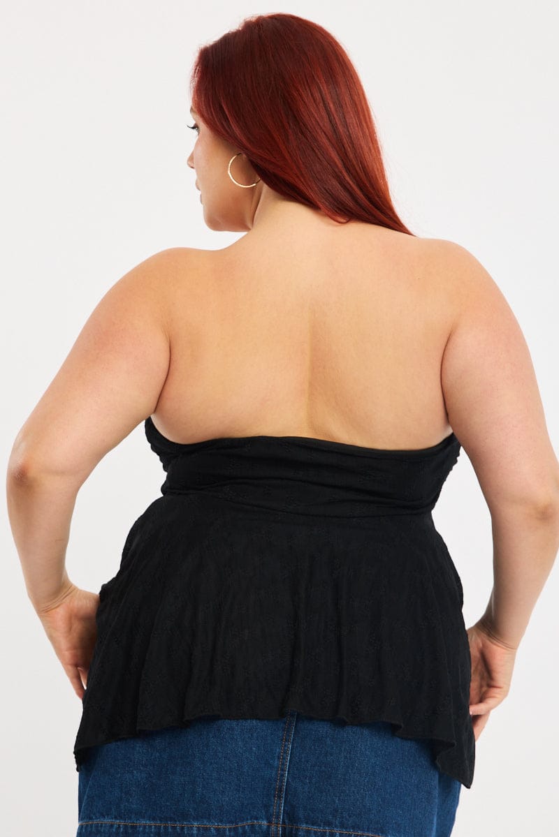 Black Lace Bandeau Top for YouandAll Fashion