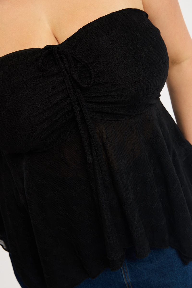 Black Lace Bandeau Top for YouandAll Fashion