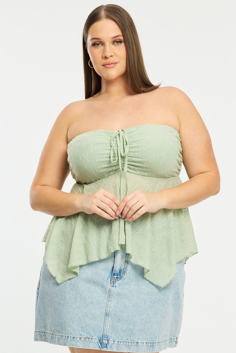 Green Lace Bandeau Top for YouandAll Fashion